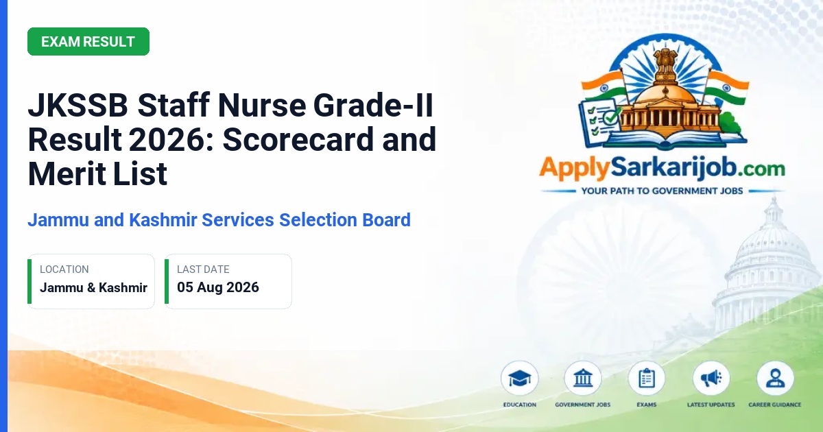 Jammu and Kashmir Services Selection Board (JKSSB) - Staff Nurse Grade-II Official Notification Poster & Schedule