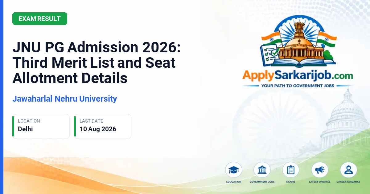 Jawaharlal Nehru University (JNU) - Postgraduate and Diploma Admissions 2026 Official Notification Poster & Schedule