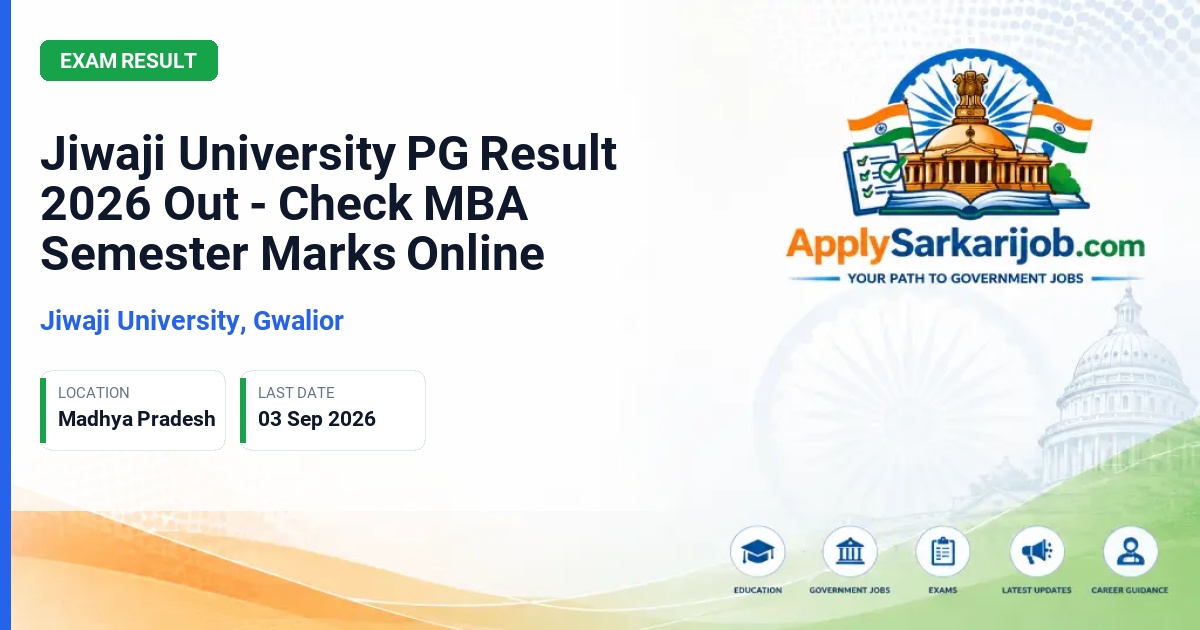 Jiwaji University (JU) - MBA Second and Fourth Semester Examinations (Regular & ATKT) Official Notification Poster & Schedule