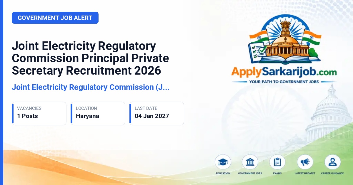 Joint Electricity Regulatory Commission (JERC) - Principal Private Secretary (PPS) Official Notification Poster & Schedule
