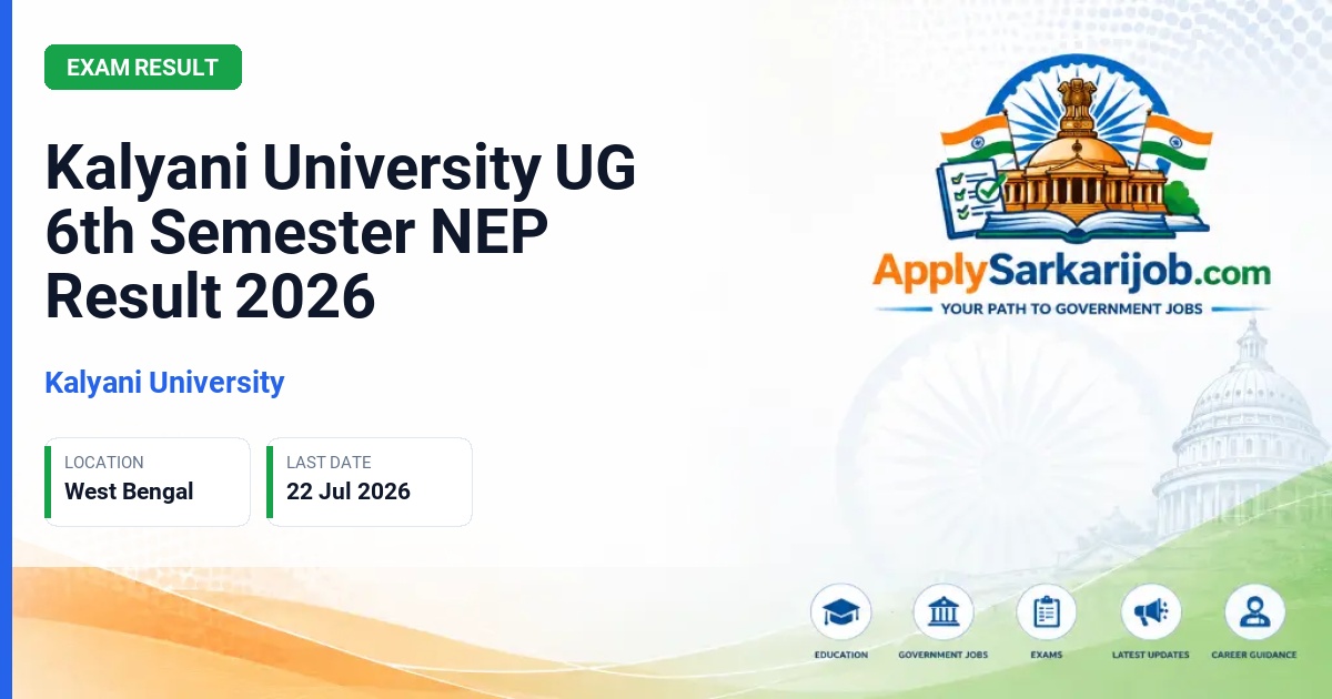 Kalyani University - Kalyani University UG 6th Semester NEP Result 2026 Official Notification Poster & Schedule