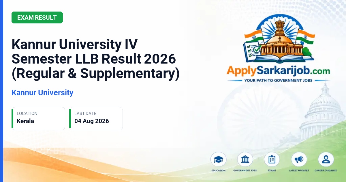 Kannur University - LLB IV Semester Official Notification Poster & Schedule