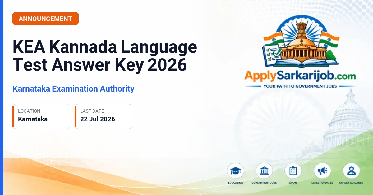Karnataka Examination Authority (KEA) - Group A and B Posts, Civil Police Constable Official Notification Poster & Schedule