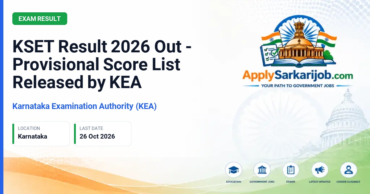 Karnataka Examination Authority (KEA) - Karnataka State Eligibility Test Official Notification Poster & Schedule