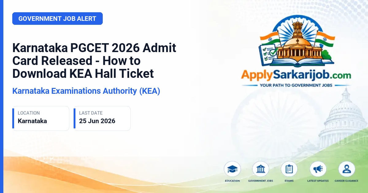 Karnataka Examination Authority (KEA) - Postgraduate Admission Entrance Test Official Notification Poster & Schedule