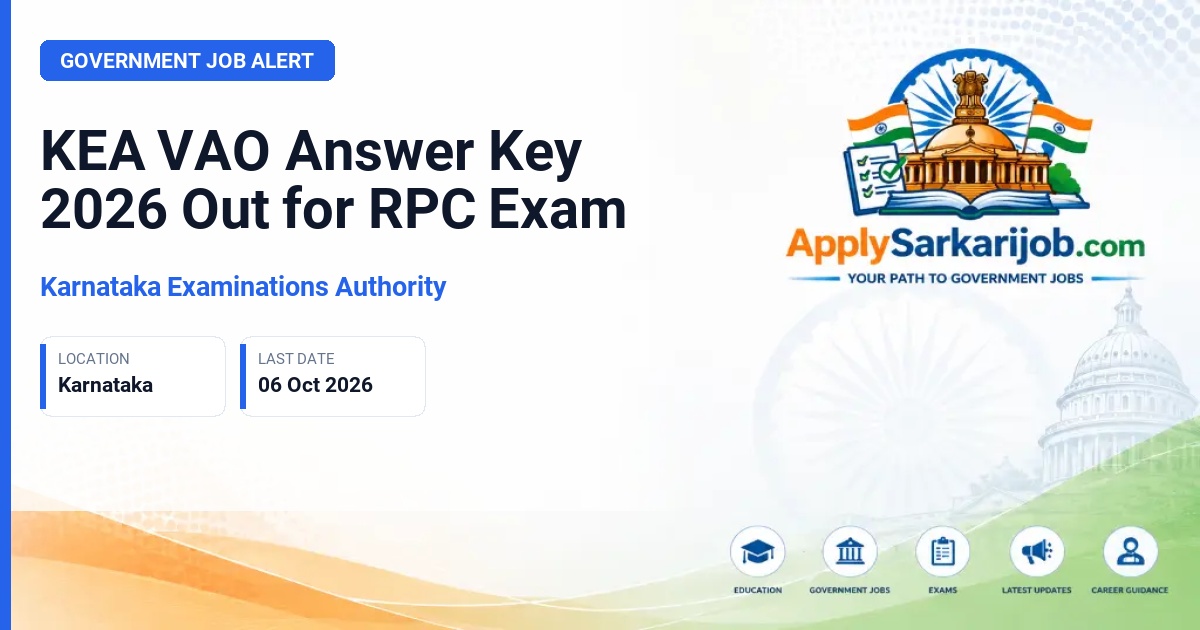 Karnataka Examinations Authority - Village Administrative Officer (VAO) Official Notification Poster & Schedule