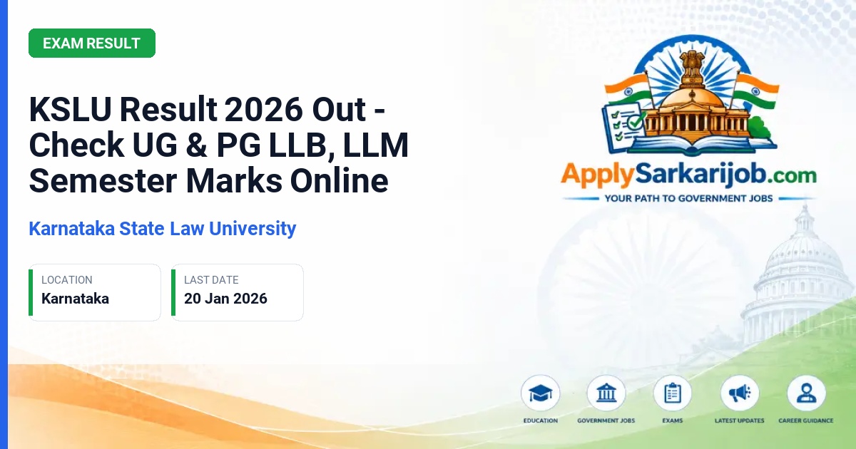 Karnataka State Law University - UG & PG Law Semester Exams Official Notification Poster & Schedule