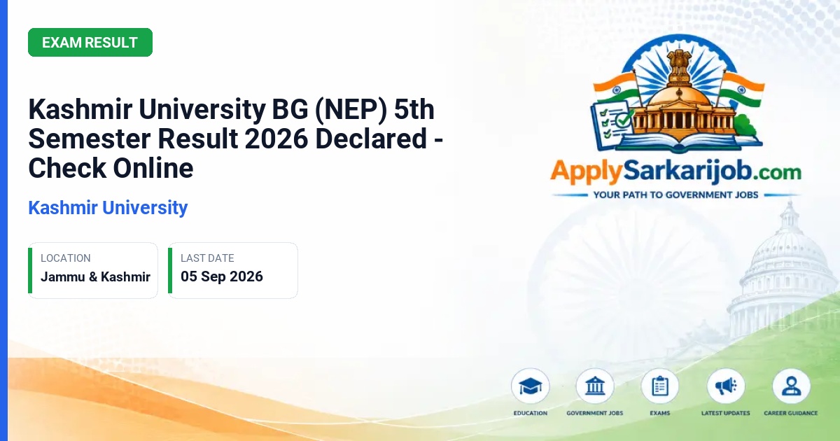 Kashmir University - BG 5th Semester (NEP) Special Examination Official Notification Poster & Schedule