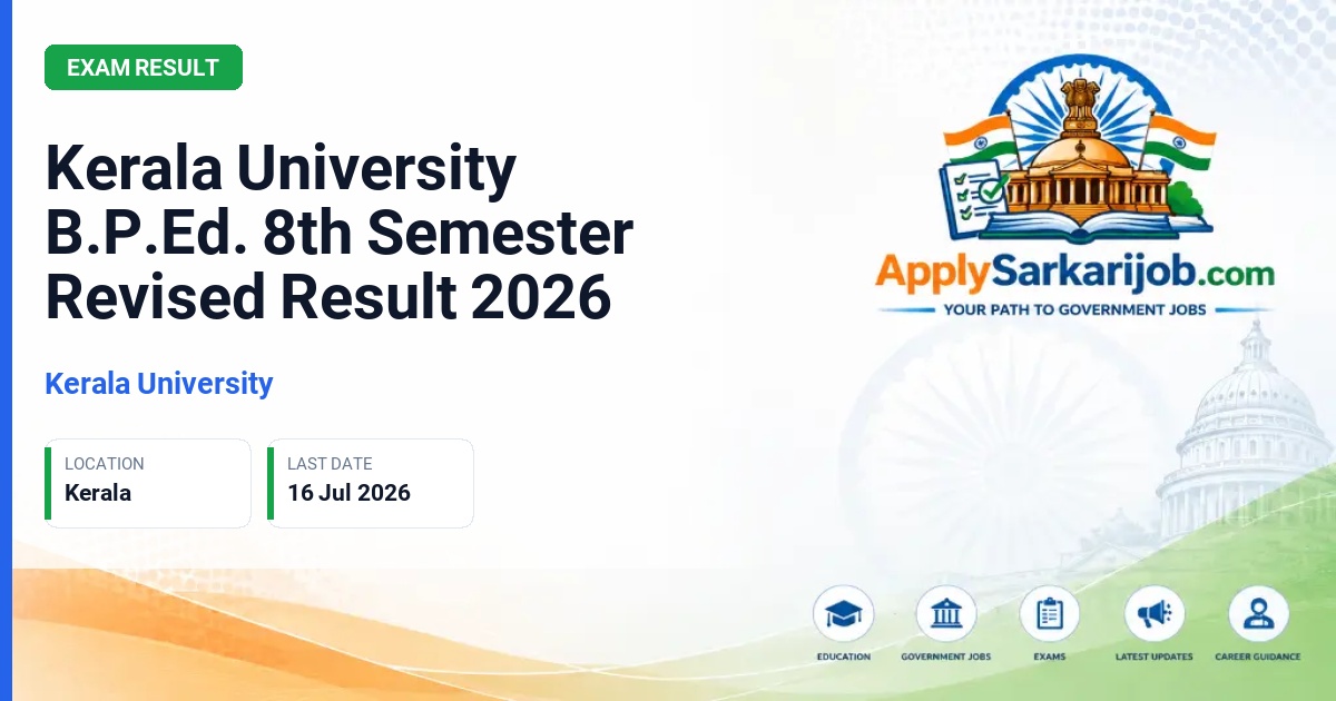University of Kerala - Kerala University B.P.Ed. 8th Semester Revised Result 2026 Official Notification Poster & Schedule
