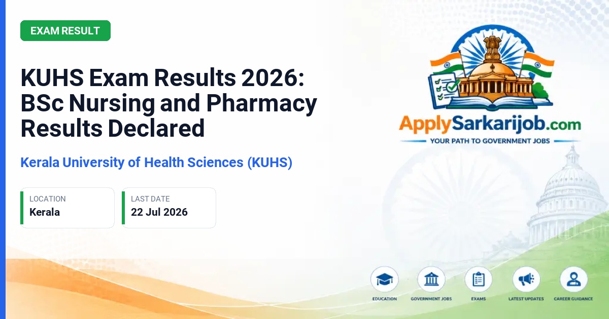 Kerala University of Health Sciences (KUHS) - KUHS Exam Results 2026: BSc Nursing and Pharmacy Results Declared Official Notification Poster & Schedule