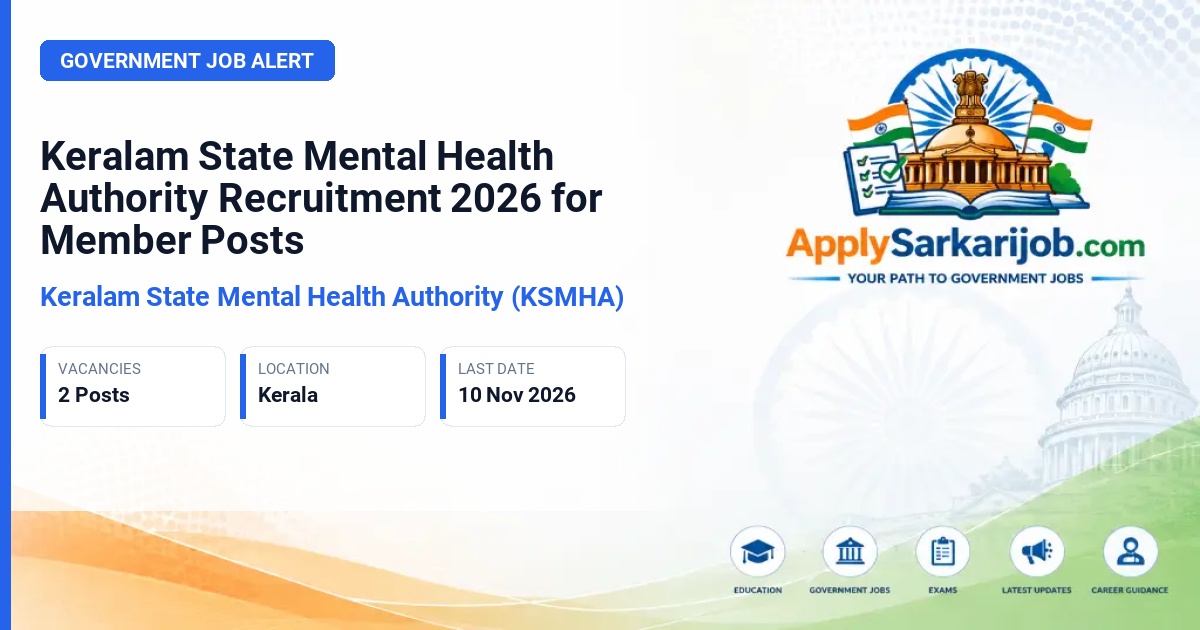 Keralam State Mental Health Authority (KSMHA) - Member Official Notification Poster & Schedule