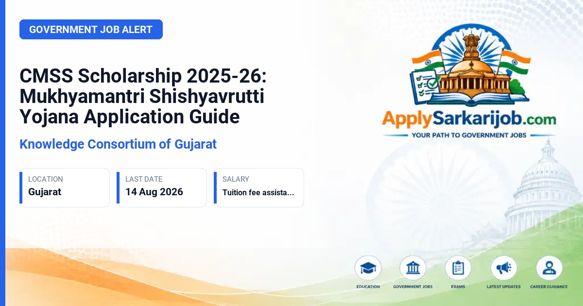 Knowledge Consortium of Gujarat (KCG) - Mukhyamantri Shishyavrutti Yojana Official Notification Poster & Schedule