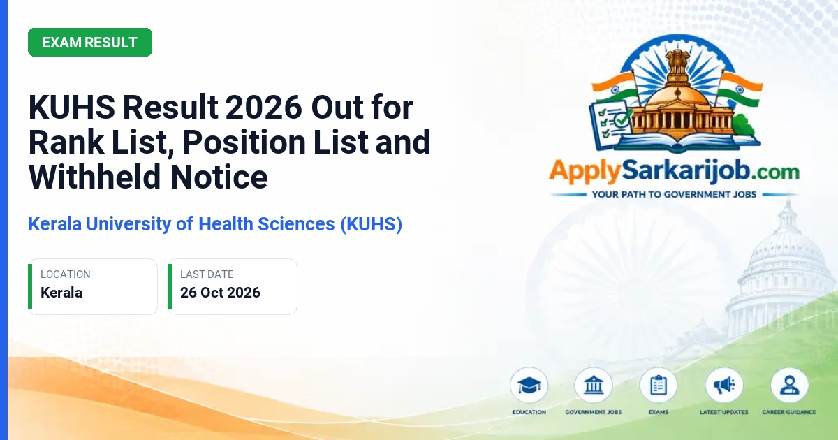 Kerala University of Health Sciences (KUHS) - Result Official Notification Poster & Schedule