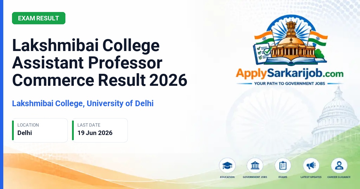 Lakshmibai College, University of Delhi - Assistant Professor Official Notification Poster & Schedule