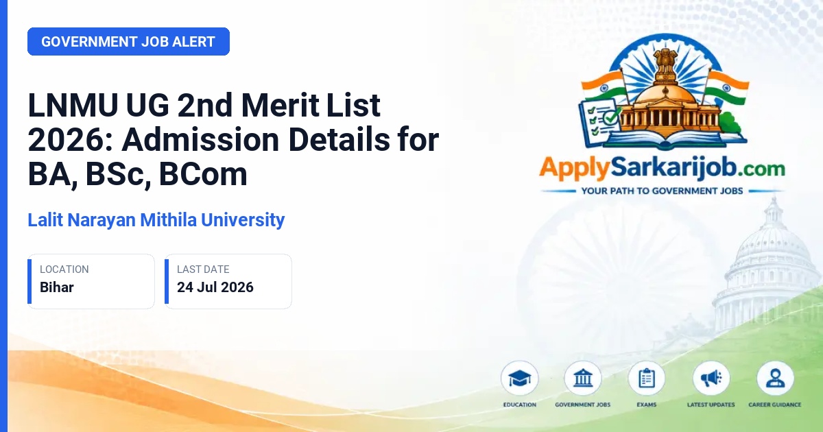 Lalit Narayan Mithila University (LNMU) - UG Admission 2026-30 Official Notification Poster & Schedule