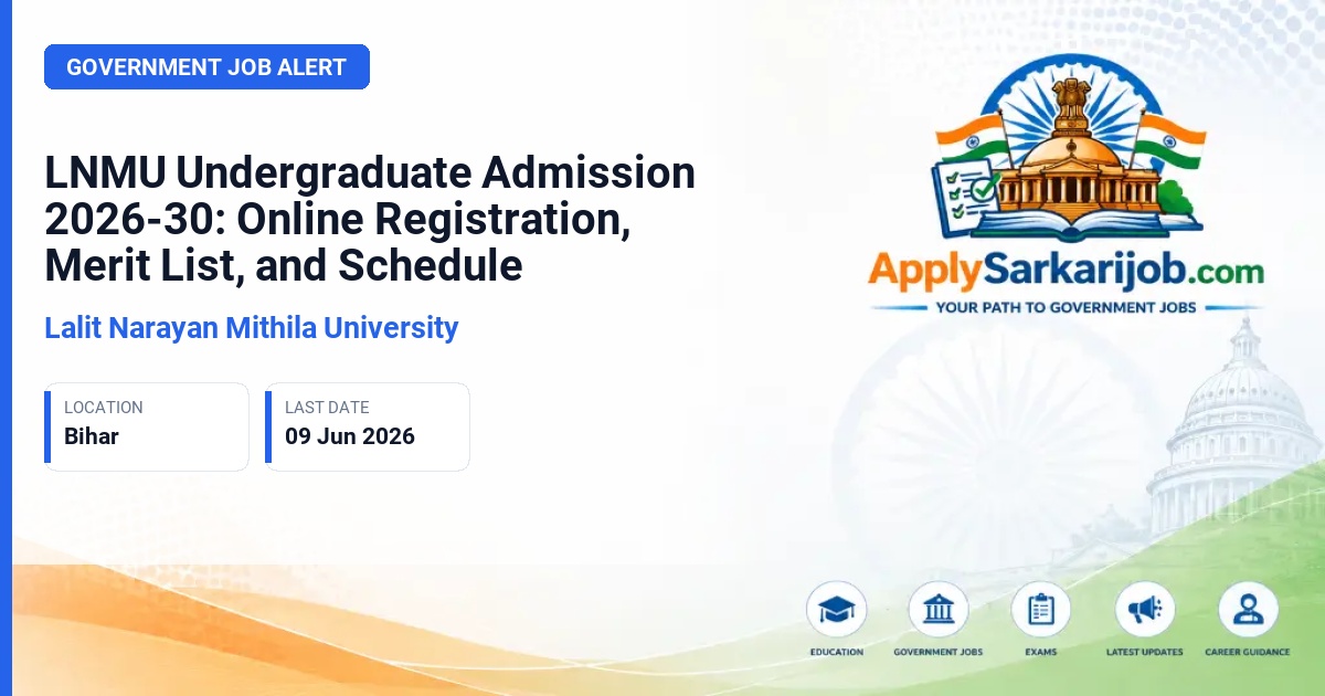 Lalit Narayan Mithila University (LNMU) - Undergraduate (UG) Admission 2026-30 Official Notification Poster & Schedule