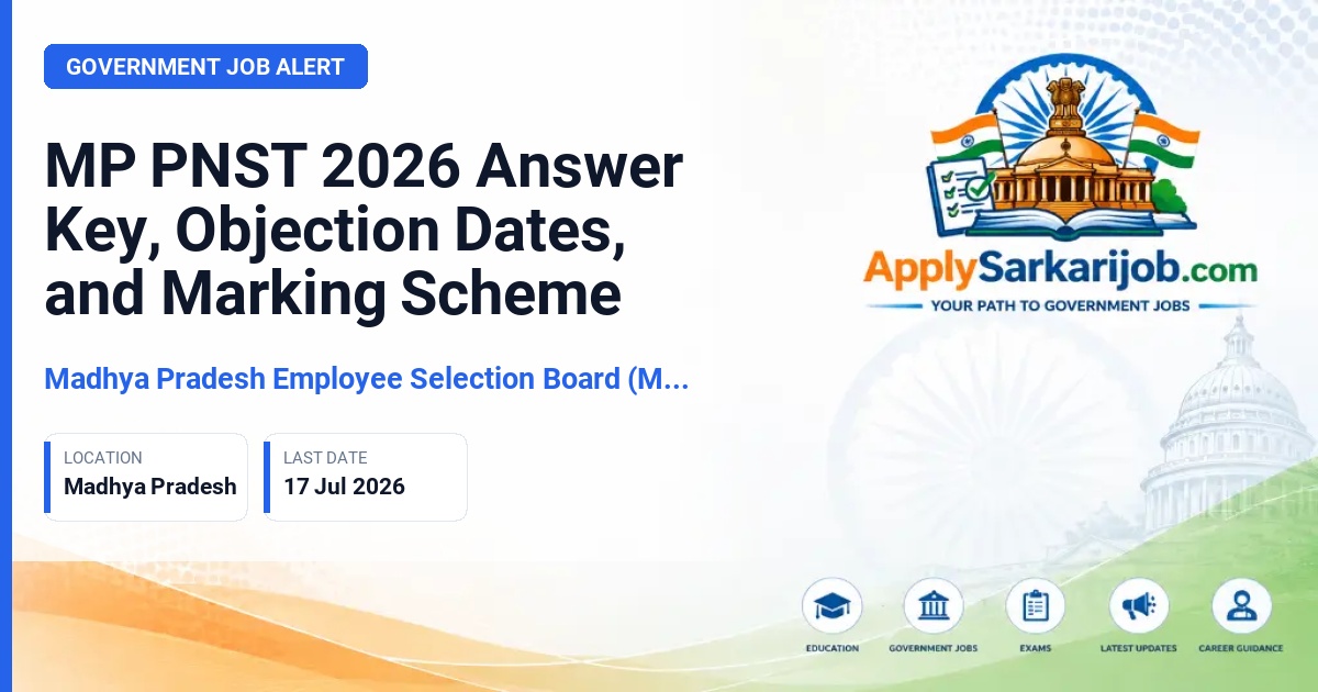 Madhya Pradesh Employees Selection Board (MPESB / Vyapam) - B.Sc Nursing Student (PNST) Official Notification Poster & Schedule
