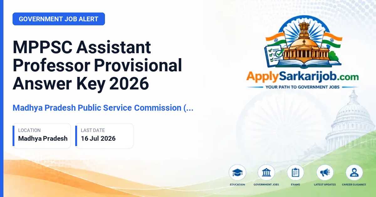 Madhya Pradesh Public Service Commission (MPPSC) - Assistant Professor Official Notification Poster & Schedule