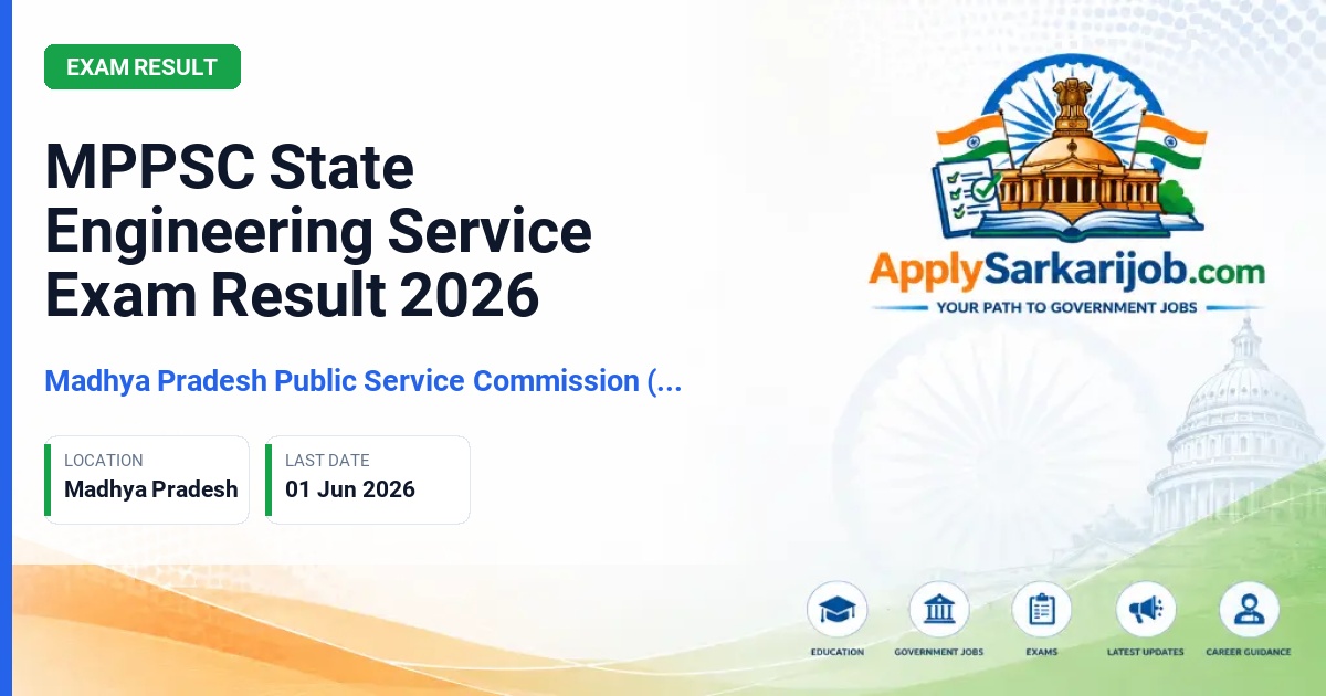 Madhya Pradesh Public Service Commission (MPPSC) - Assistant Engineer Official Notification Poster & Schedule