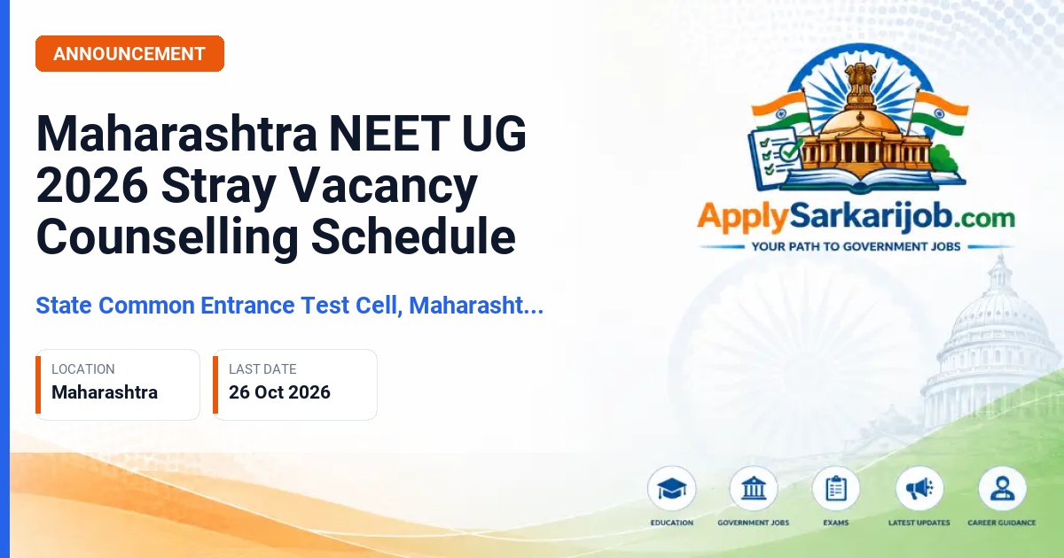 State Common Entrance Test Cell, Maharashtra (CET Cell Maharashtra) - MBBS and BDS (Group A) Admission Counselling Official Notification Poster & Schedule