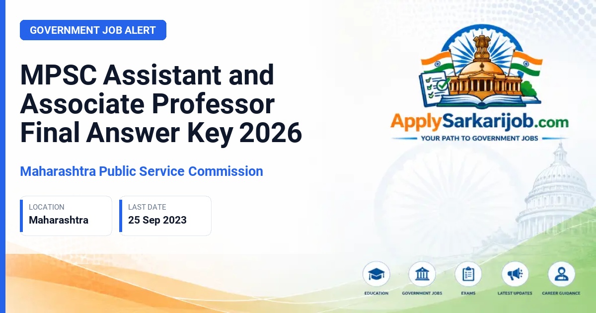 Maharashtra Public Service Commission (MPSC) - Assistant Professor & Associate Professor Official Notification Poster & Schedule