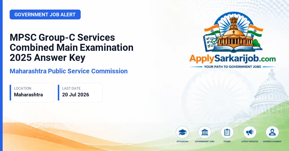 Maharashtra Public Service Commission (MPSC) - Group-C Services Official Notification Poster & Schedule