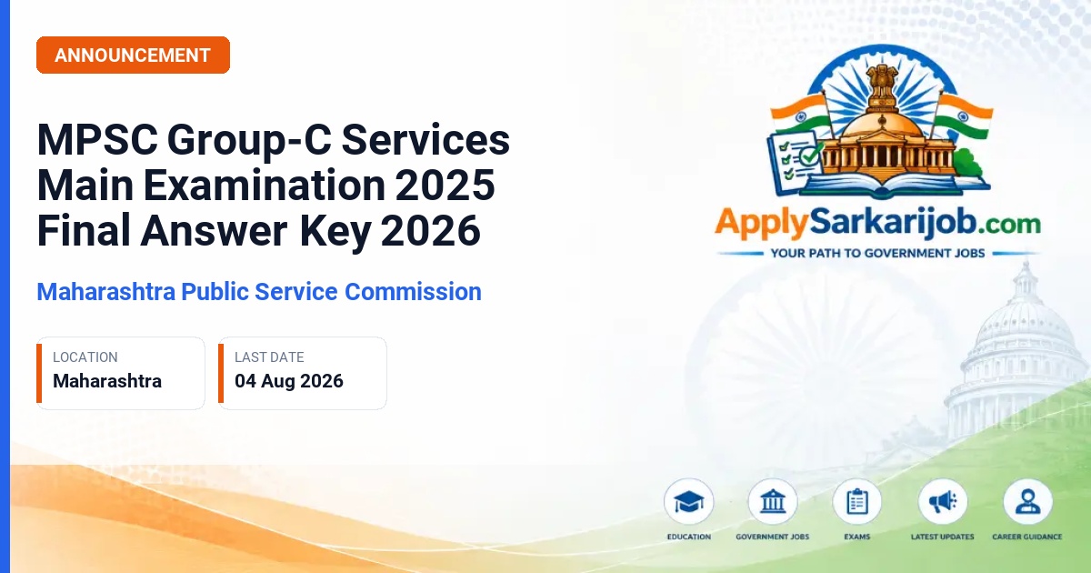 Maharashtra Public Service Commission (MPSC) - Group-C Services Official Notification Poster & Schedule
