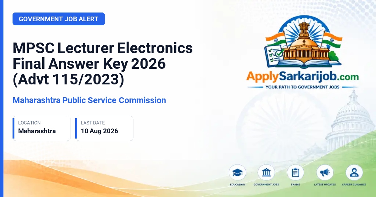 Maharashtra Public Service Commission (MPSC) - Lecturer, Electronics Official Notification Poster & Schedule