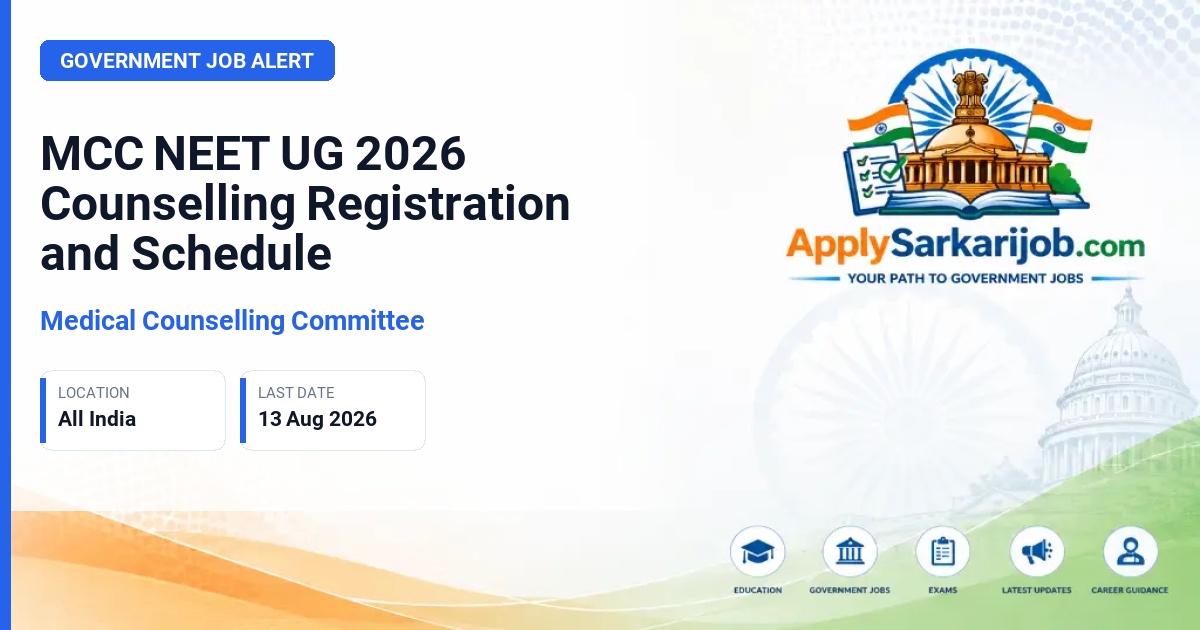 Medical Counselling Committee (MCC) - NEET UG 2026 Counselling Official Notification Poster & Schedule