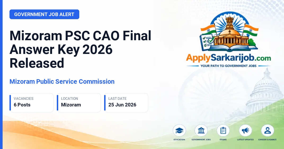 Mizoram Public Service Commission - Cooperative Audit Officer (CAO) Official Notification Poster & Schedule