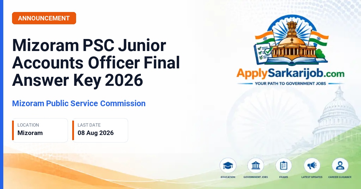 Mizoram Public Service Commission - Junior Accounts Officer (JAO) Official Notification Poster & Schedule