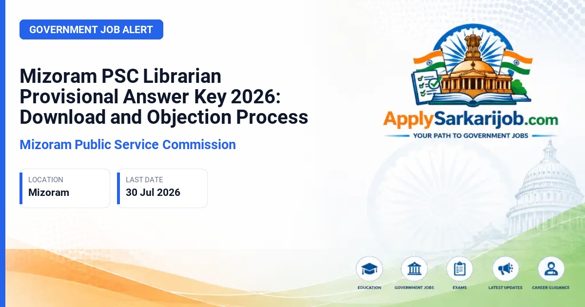 Mizoram Public Service Commission - Librarian Official Notification Poster & Schedule
