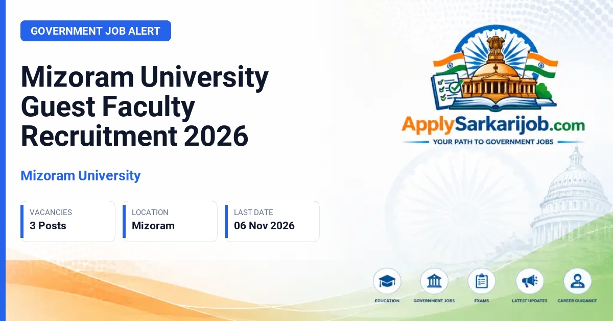 Mizoram University - Guest Faculty Official Notification Poster & Schedule