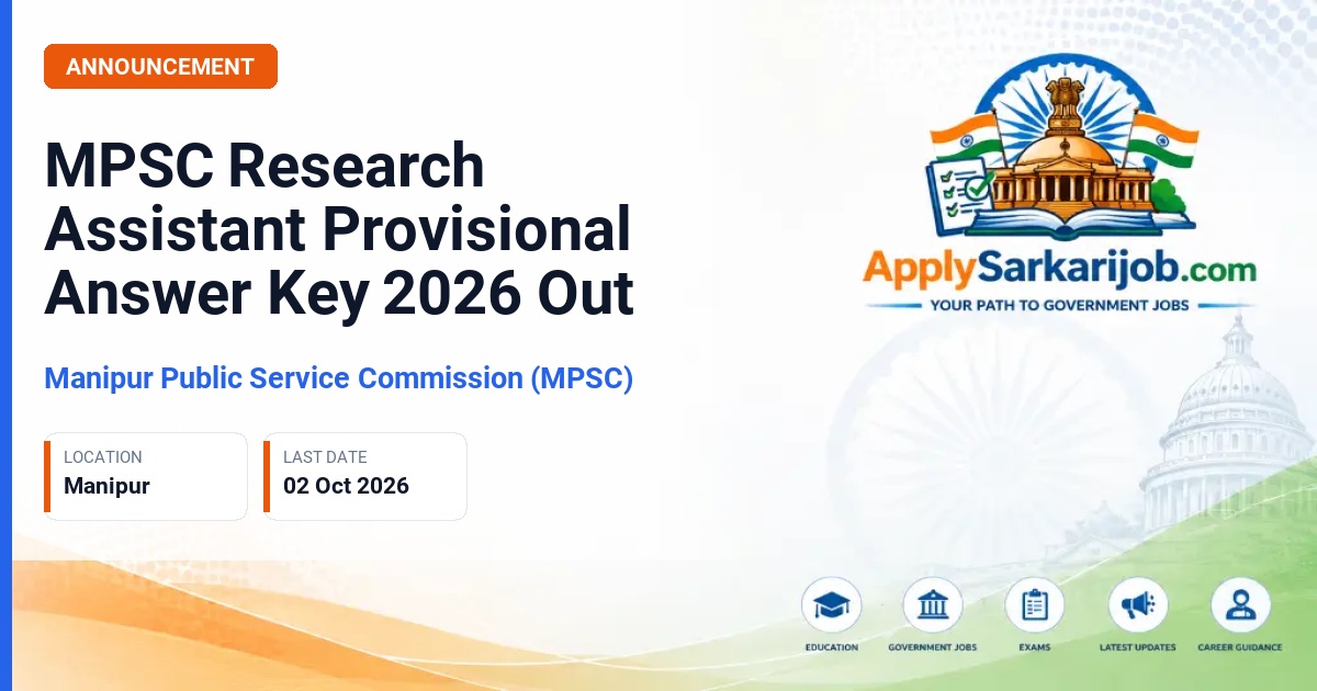 Manipur Public Service Commission (MPSC) - Research Assistant Official Notification Poster & Schedule