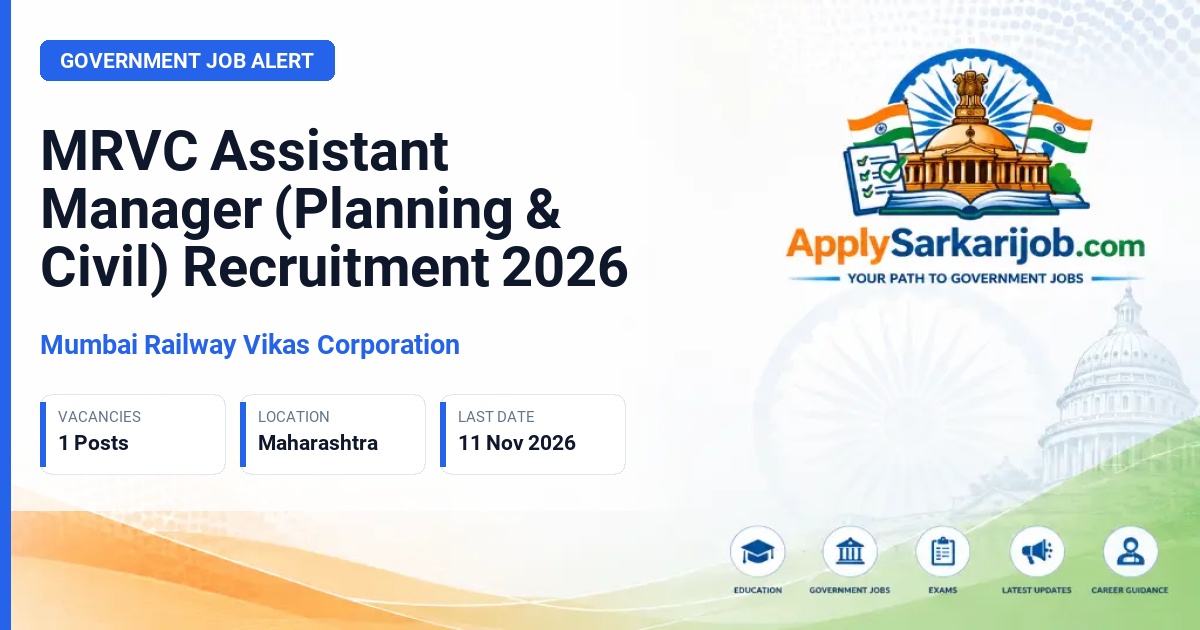 Mumbai Railway Vikas Corporation - Assistant Manager (Planning & Civil) Official Notification Poster & Schedule