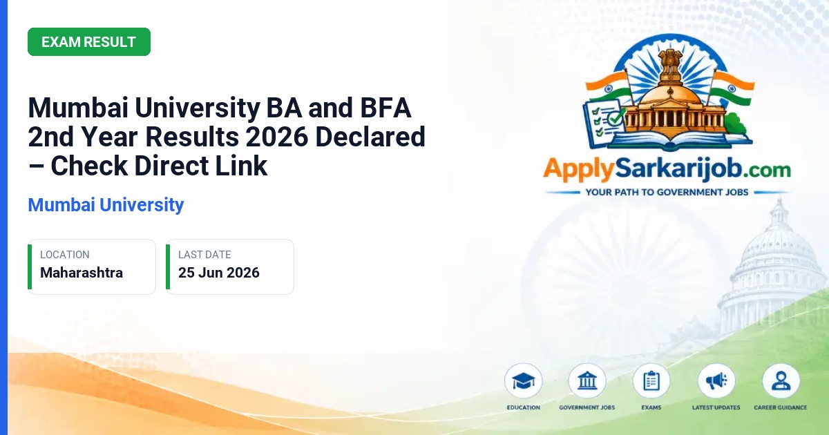 University of Mumbai - BA and BFA 2nd Year Result 2026 Official Notification Poster & Schedule