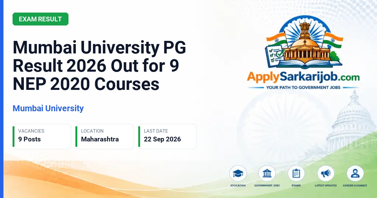 University of Mumbai - PG Result Official Notification Poster & Schedule