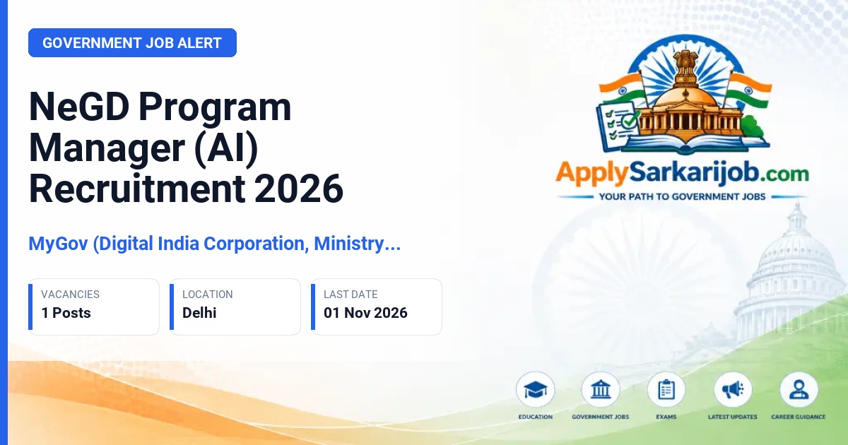 MyGov (Digital India Corporation, Ministry of Electronics & Information Technology) - Program Manager (AI) Official Notification Poster & Schedule
