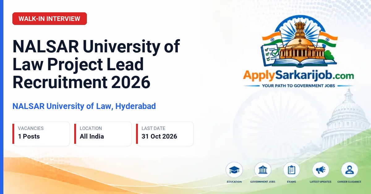 NALSAR University of Law, Hyderabad - Project Lead Official Notification Poster & Schedule