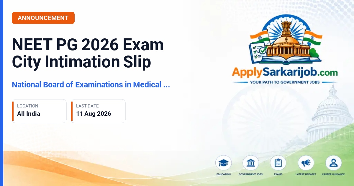 National Board of Examinations in Medical Sciences (NBEMS) - NEET PG 2026 Official Notification Poster & Schedule