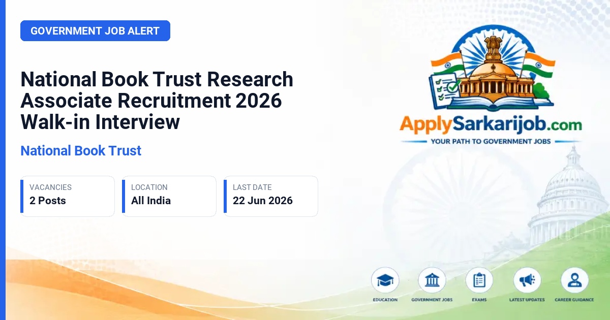 National Book Trust - Research Associate Official Notification Poster & Schedule