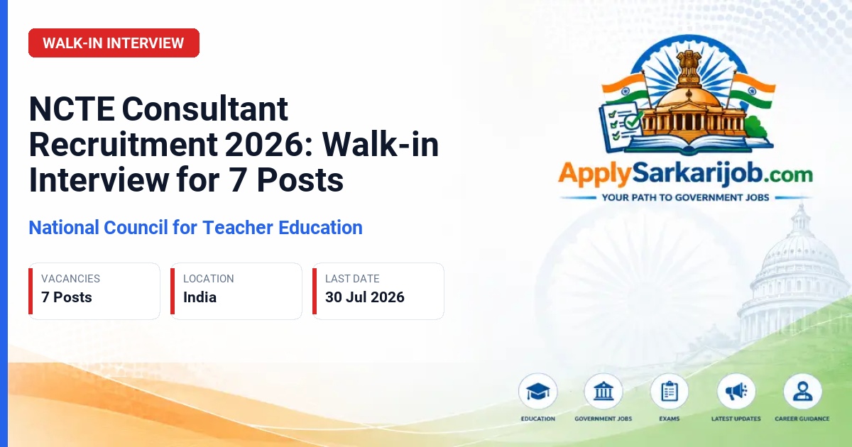 National Council for Teacher Education - Consultant (Various) Official Notification Poster & Schedule