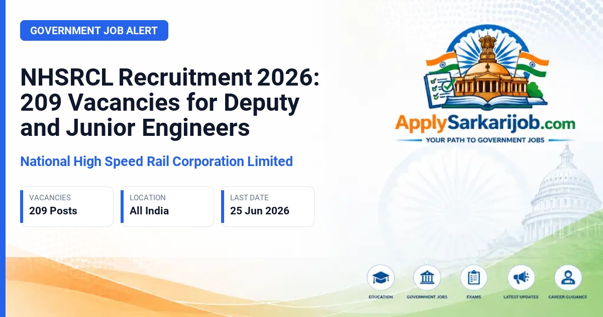 National High Speed Rail Corporation Limited - Deputy Engineer and Junior Engineer Official Notification Poster & Schedule