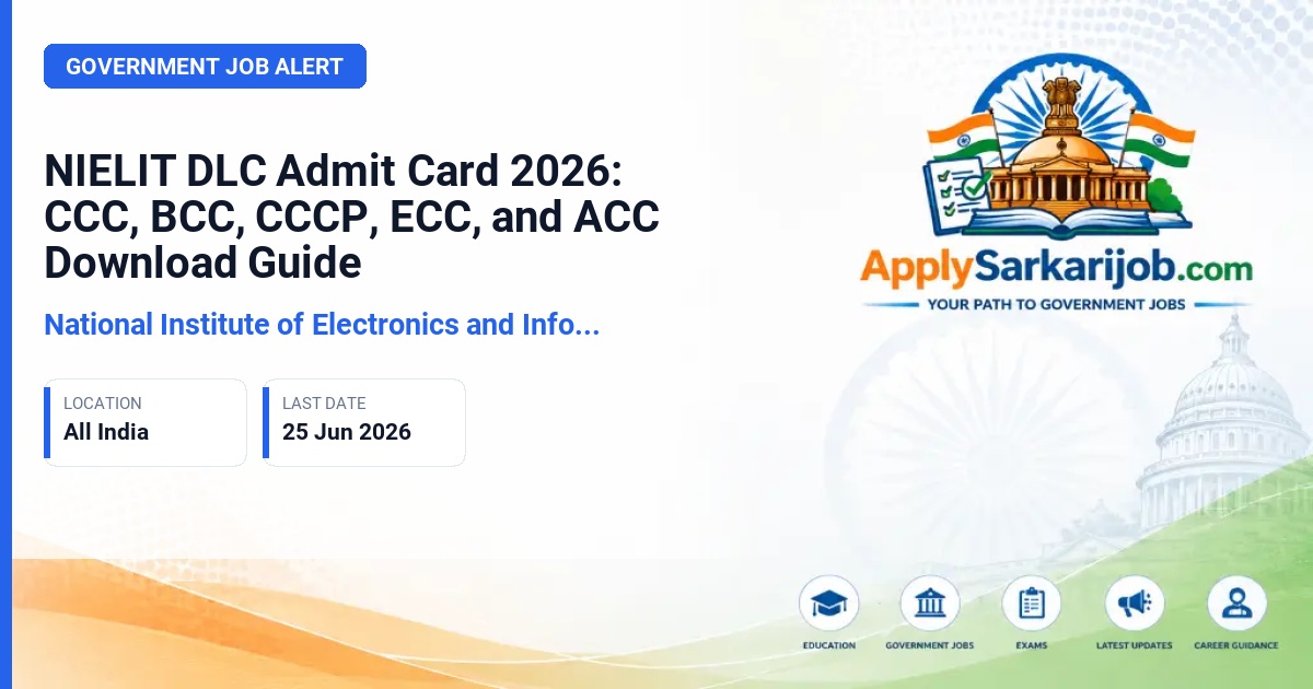 National Institute of Electronics and Information Technology (NIELIT) - Digital Literacy Courses (CCC, BCC, CCCP, ECC, ACC) Official Notification Poster & Schedule