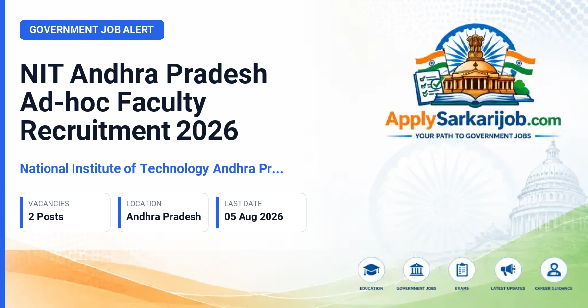 National Institute of Technology Andhra Pradesh - Ad-hoc Faculty Official Notification Poster & Schedule