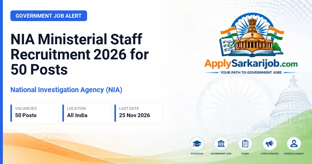 National Investigation Agency (NIA) - Ministerial Staff Official Notification Poster & Schedule