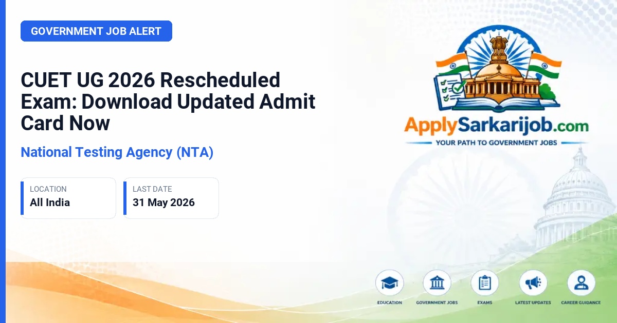 National Testing Agency (NTA) - CUET UG 2026 Candidate Official Notification Poster & Schedule