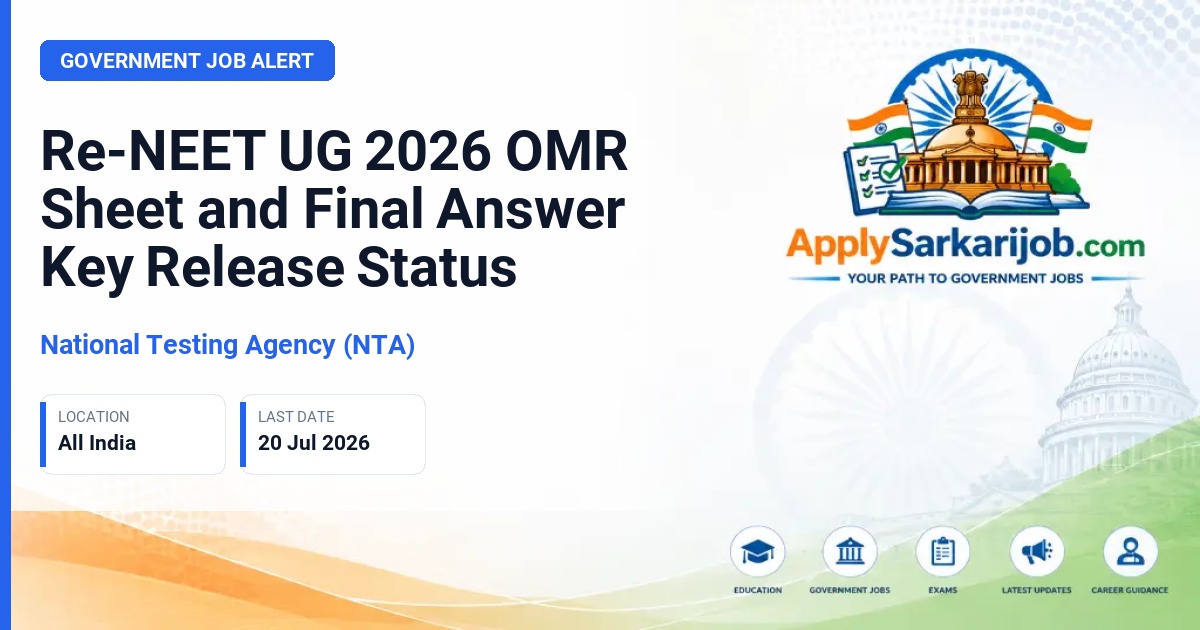 National Testing Agency (NTA) - Re-NEET UG 2026 OMR Sheet and Final Answer Key Release Status Official Notification Poster & Schedule