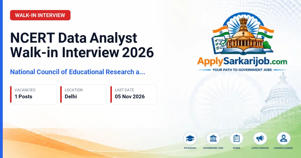 National Council of Educational Research and Training (NCERT) - Data Analyst Official Notification Poster & Schedule