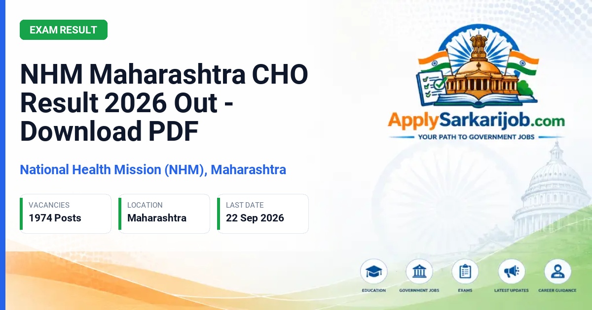National Health Mission (NHM), Maharashtra - Community Health Officer (CHO) Official Notification Poster & Schedule